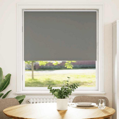 Walplus Grey Blackout Roller Blind 110X150 Cm, Fabric Width 105.7 Cm Polyester - image 1