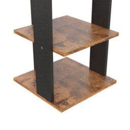 Thehotsale 8 Tier Square Stable And Heavy-Duty Original Wood Color Particle Board Shoe Rack With Hooks - thumbnail 8