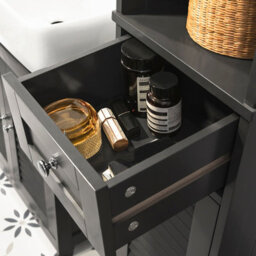 Sobuy Frg236-Dg,freestanding Bathroom Storage Cabinet With 2 Doors Drawer And Open Shelf Narrow Furniture For Toilet,grey - thumbnail 6