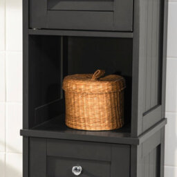 Sobuy Frg236-Dg,freestanding Bathroom Storage Cabinet With 2 Doors Drawer And Open Shelf Narrow Furniture For Toilet,grey - thumbnail 4