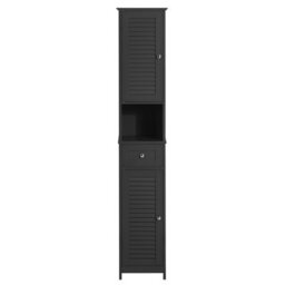 Sobuy Frg236-Dg,freestanding Bathroom Storage Cabinet With 2 Doors Drawer And Open Shelf Narrow Furniture For Toilet,grey