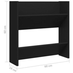 Walplus Wall Shoe Cabinets 4 Pcs Black 60X18X60 Cm Engineered Wood - thumbnail 8