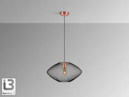 Luminosa Lighting Luminosa Melany Wire Frame Pendant Ceiling Light Black, Copper 1Xe27 - Uk Stock - thumbnail 4