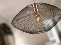 Luminosa Lighting Luminosa Melany Wire Frame Pendant Ceiling Light Black, Copper 1Xe27 - Uk Stock - thumbnail 3