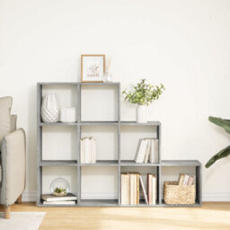 Berkfield Room Divider Bookcase 3-Tier Concrete Grey 137.5X29X103.5 Cm Engineered Wood - thumbnail 3
