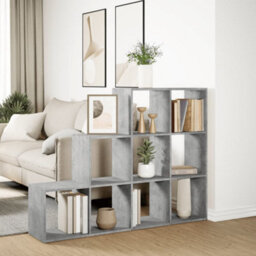 Berkfield Room Divider Bookcase 3-Tier Concrete Grey 137.5X29X103.5 Cm Engineered Wood - thumbnail 4