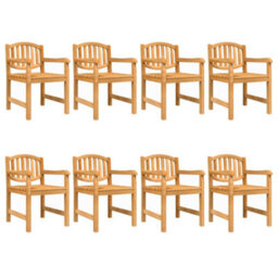 Berkfield Garden Chairs 8 Pcs 58X59X88 Cm Solid Wood Teak - thumbnail 2