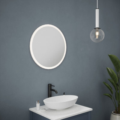 Fnx Bathrooms Oslo 600mm Circular Led Bathroom Mirror With Anti-Fog Demister & Natural White Diffused Light (Ip44) - image 1