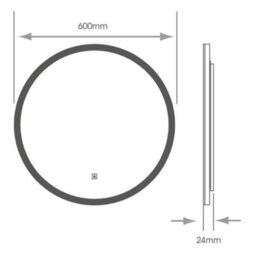Fnx Bathrooms Oslo 600mm Circular Led Bathroom Mirror With Anti-Fog Demister & Natural White Diffused Light (Ip44) - thumbnail 5