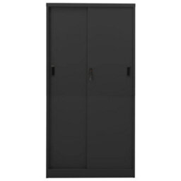 Berkfield Durable Office Cabinet With Sliding Door Anthracite 90X40X180 Cm Steel - thumbnail 4