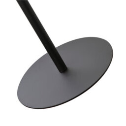 Happy Homewares Classic Standing Floor Lamp In Matte Black With Circular Rattan Shade - thumbnail 4
