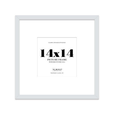 "14X14"" Light Grey Picture Frame - 14X14"" Square Frame With 11X11"" Mount For 14X14""/11X11"" Pictures Moderrn Style Thin Edge, 1 Pack" - image 1