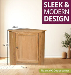 Hallowood Furniture Waverly Oak Low Corner Cupboard With Shelf - thumbnail 3