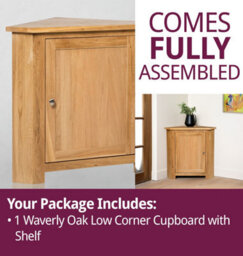 Hallowood Furniture Waverly Oak Low Corner Cupboard With Shelf - thumbnail 7