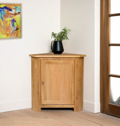 Hallowood Furniture Waverly Oak Low Corner Cupboard With Shelf - thumbnail 1
