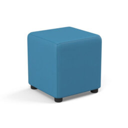 Faux Leather Cube Seating Lapis Blue Faux Leather - thumbnail 4