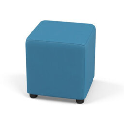 Faux Leather Cube Seating Lapis Blue Faux Leather - thumbnail 5