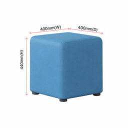 Faux Leather Cube Seating Lapis Blue Faux Leather - thumbnail 2