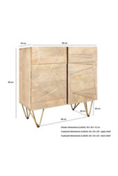 Silchester Light Mango Small 2 Door Sideboard With Gold Inlay - thumbnail 4