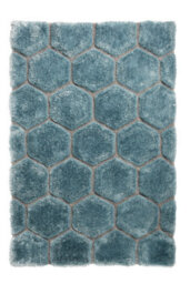 Geometric Blue Modern Shaggy Handmade Easy To Clean Rug For Dining Room Bedroom & Living Room-150Cm X 230Cm - thumbnail 8