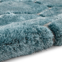 Geometric Blue Modern Shaggy Handmade Easy To Clean Rug For Dining Room Bedroom & Living Room-150Cm X 230Cm - thumbnail 7