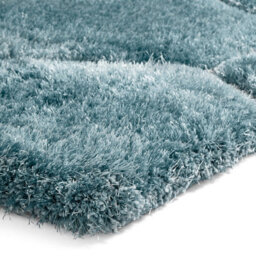 Geometric Blue Modern Shaggy Handmade Easy To Clean Rug For Dining Room Bedroom & Living Room-150Cm X 230Cm - thumbnail 5