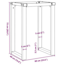Berkfield Dining Table Legs O-Frame 60X40X73 Cm Steel - thumbnail 9