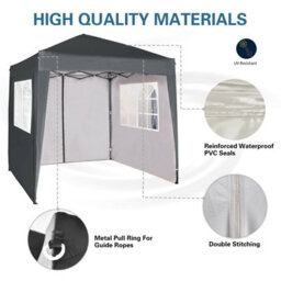 Mcc Direct 2X2 Pop Up Grey Gazebo With Sides - thumbnail 6