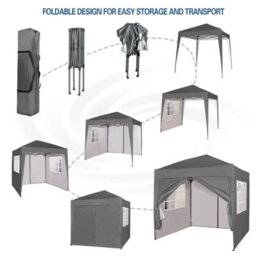 Mcc Direct 2X2 Pop Up Grey Gazebo With Sides - thumbnail 4
