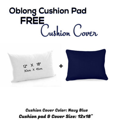 Chilimilii Rectangle/oblong Cushion Pads With Free Cushion Cover 100% Cotton Hollowfiber Filled Home Car Sofa Decor Cushions