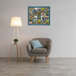 AK Frames 80X70Cm Navy Blue Modern Multi Photo Frame With Pompadour Mount - Holds 20 Apertures (18X) 6X4, (2X) 4X4 Photos - thumbnail 3
