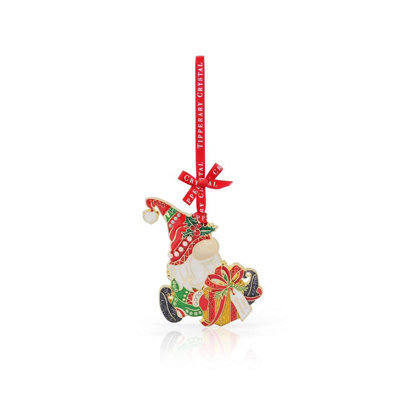 Tipperary Crystal Sparkle Gonk Hanging Ornament - Metal Christmas Decoration With Red Ribbon, Gift Box - image 1