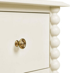 Statement Furniture Cromwell Bedside Table With Bobbin Design - Linen - thumbnail 9