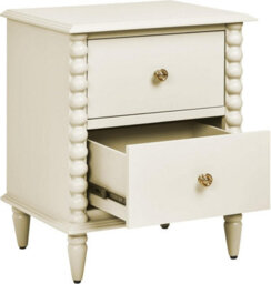 Statement Furniture Cromwell Bedside Table With Bobbin Design - Linen - thumbnail 6