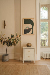 Statement Furniture Cromwell Bedside Table With Bobbin Design - Linen - thumbnail 4