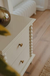Statement Furniture Cromwell Bedside Table With Bobbin Design - Linen - thumbnail 3