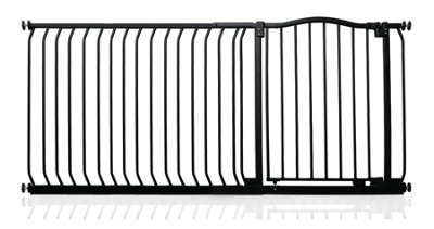 Safetots Curved Top Safety Gate, 171Cm - 180Cm, Matt Black, Pressure Fit Stair Gate - image 1