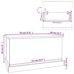Vidaxl Storage Box Concrete Grey 70X40X38 Cm Engineered Wood - thumbnail 3