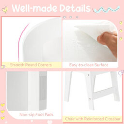 Costway 2-In-1 Kids Dressing Table & Chair Set Vanity Table Desk W/ Removable Mirrors - thumbnail 9