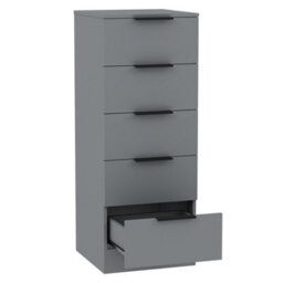 Lassic Vida Designs Trega 5-Drawer Narrow Chest In Grey Compact Storage Solution For Small Rooms & Nurseries, 900(H) X 345(W) X 360(D) - thumbnail 9