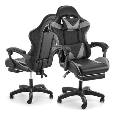 Faux Leather Racing Gaming Chair Swivel Office Gamer Desk Chair Adjustable - image 1