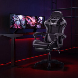Faux Leather Racing Gaming Chair Swivel Office Gamer Desk Chair Adjustable - thumbnail 4
