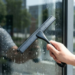 Bathroom Shower Screen Squeegee Mirror Glass Window Scraper Wiper Cleaner W/hook Black - thumbnail 4