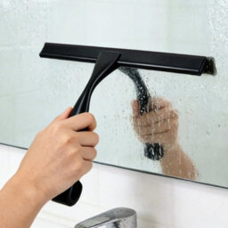 Bathroom Shower Screen Squeegee Mirror Glass Window Scraper Wiper Cleaner W/hook Black - thumbnail 3
