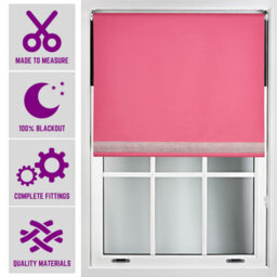 Furnished Diamante Edge Blackout Roller Blinds Made To Measure - Fuchsia Pink (W)150Cm X (L)210Cm - thumbnail 1