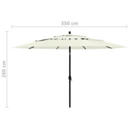 Berkfield Harmful 3-Tier Parasol With Aluminium Pole Sand 3.5 M - thumbnail 8