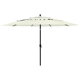 Berkfield Harmful 3-Tier Parasol With Aluminium Pole Sand 3.5 M - thumbnail 2