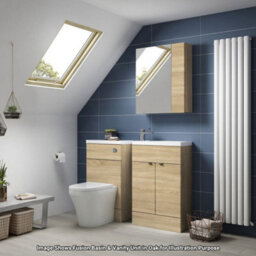 Hudson Reed Fusion Floor Standing 2 Door Vanity Unit & Polymarble Basin Compact, Sink Vanity Unit, Charcoal Black, 500mm - thumbnail 5