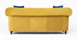 Hilton Chesterfield Style Sofa Mustard French Velvet Fabric 3+2 Seater Set (3+2 Seater) - thumbnail 5