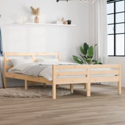 Berkfield Bed Frame Solid Wood 135X190 Cm Double - thumbnail 1